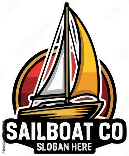 Sailboat Company Logo and Emblem