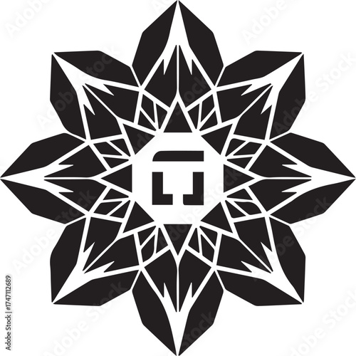 abstract floral design Abstract Starburst Mandala Art