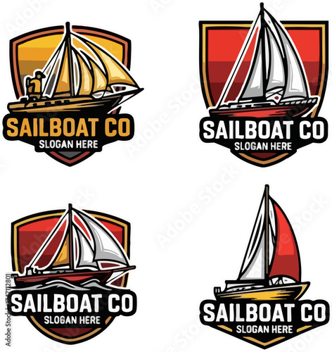 Sailboat Company Logo and Emblem