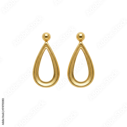 Elegant Gold Teardrop Earrings - Women's Fashion Jewelry Accessory