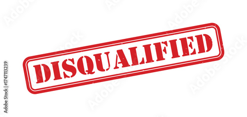 Disqualified red rubber stamp. Disqualified Grunge design with dust scratches. Sale sign, logo, badge, icon, sticker, label, emblem, stamp, symbol isolated illustration.