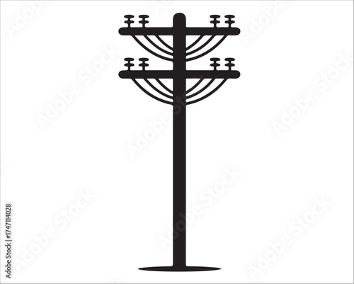 Transmission tower and wire design symbolizing electricity and technology