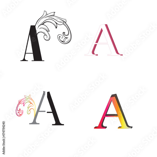 vector alphabet set with letters