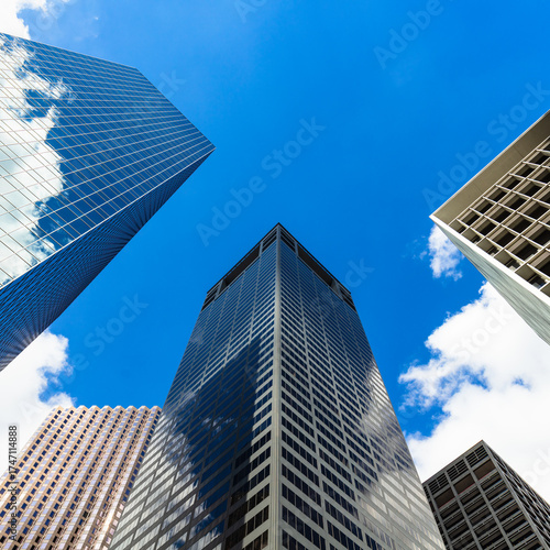 Modern downtown skyscrapers