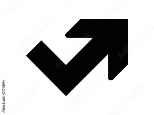 Vector art of arrow pointing up and right symbol of growth, success, and achievement