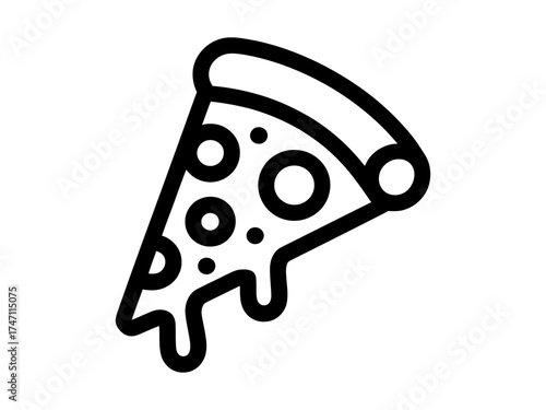 Vector art of delicious pizza slice with melting cheese, a culinary delight for pizza lovers