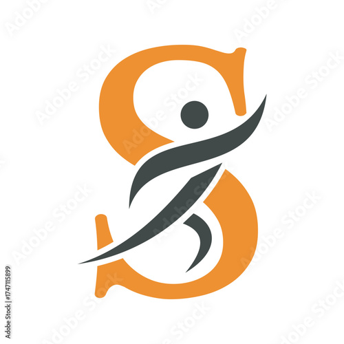 Initial Fitness Logo combine with letter S vector template