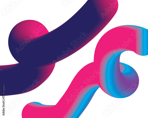 Abstract fluid gradient shapes swirling in vibrant neon colors dynamic design