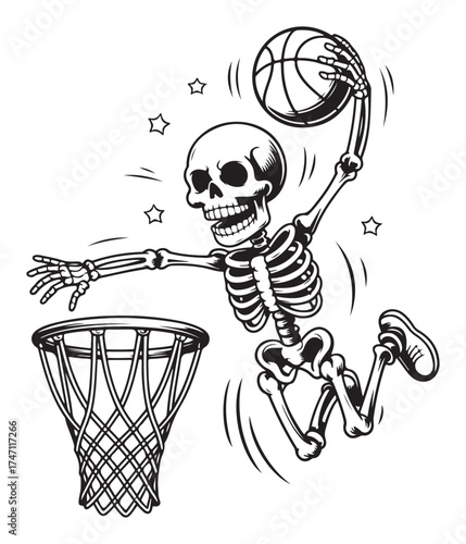 Dunking basketball in comic style vector illustration Religious Symbol slam dunk sport
