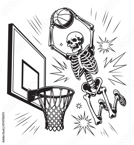 Dunking basketball with comic book action lines Religious Symbol slam dunk sports