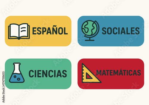 Carteles escolar de etiquetas para cuadernos