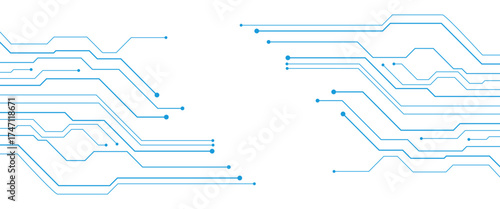 Black lines abstract technology circuit board for web vector background..