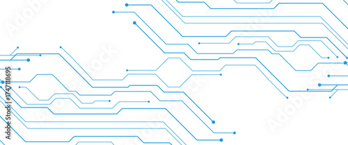 Black lines abstract technology circuit board for web vector background..