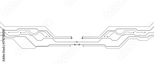 Black lines abstract technology circuit board for web vector background..