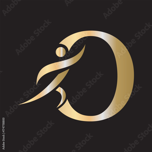 Initial Fitness Logo combine with letter OW vector template