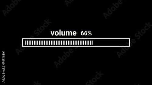 volume Control Panel sound setting 0 to 100, sound volume controller down to up on black background.