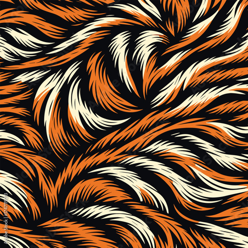 Tiger skin pattern vectand illustration with wild animal fur stripes and texture background, ideal fand wallpaper, fabric prints, tile patterns, and creative surfaces.