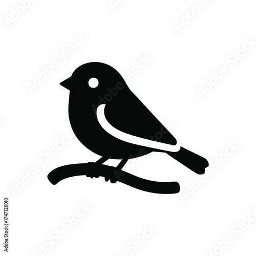 Bird Silhouette Icon – Minimal Nature Animal Vector Design