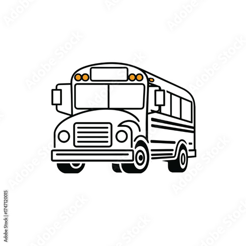 School Bus Icon – Classic Transportation Vehicle Vector Design
