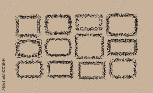 Collection of ornate decorative square and rectangular frames