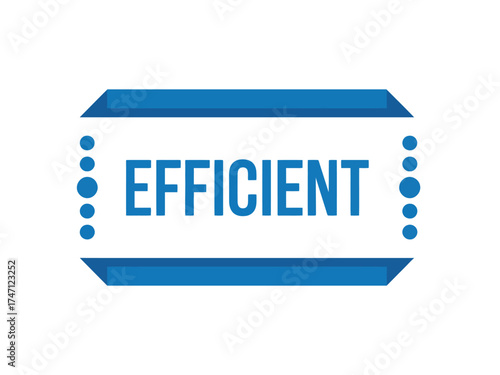 Vector art of efficient blue sign, symbolizing productivity and streamlined processes