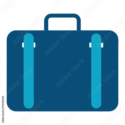 Simple Suitcase Travel Icon Vector on White Background