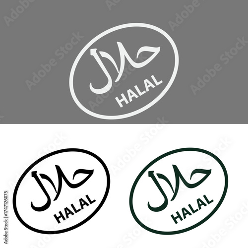  Halal certified label icon