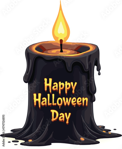 halloween pumpkin with candle I happy halloween day