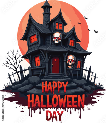 halloween background with castle vector file