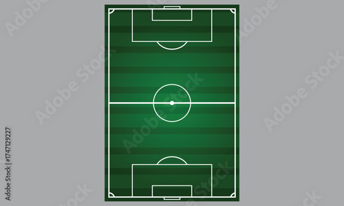 Top view of a green football field with white lines and goals Perfect for sports design game strategy background  and football-related graphics