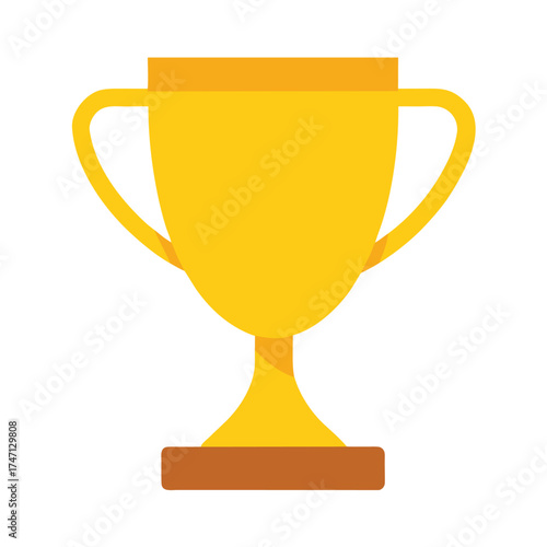 Simple Trophy Cup Vector Isolated on White Background
