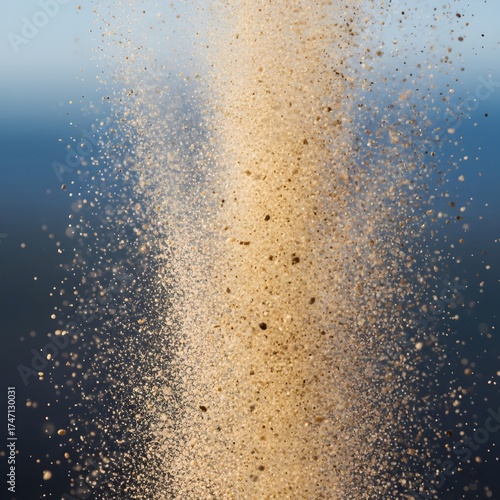 Sand explosion motion background abstract sand particles flying in air concept art