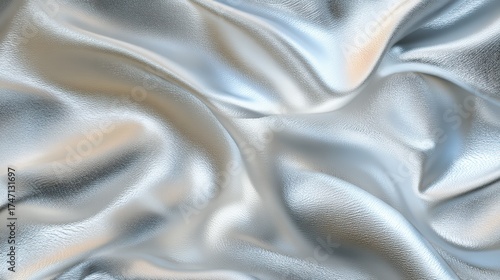 A silver fabric with a pattern on it