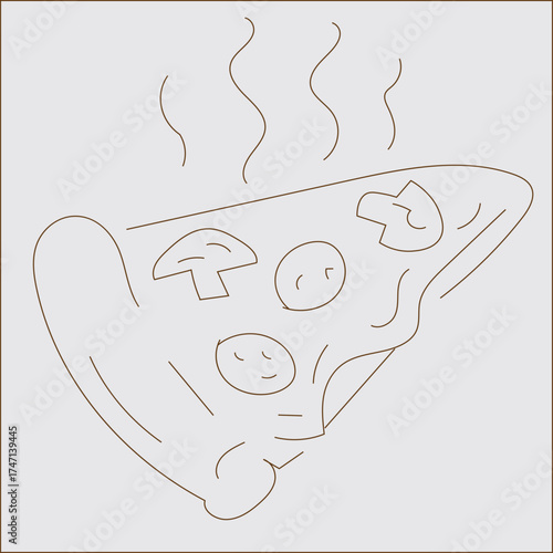 hand drawn vector illustration of pizza icons