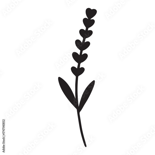 Lavender Silhouette Vector Icon for Aromatic, Botanical, and Herbal Design