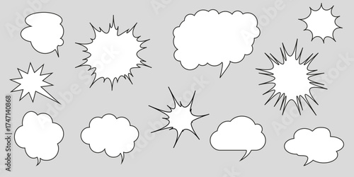 Speech Bubble set. Set of hand draw speech bubbles.