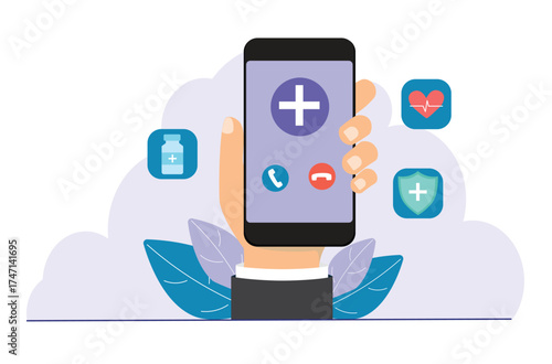 Telemedicine consultation. Doctor and patient connecting online for healthcare
