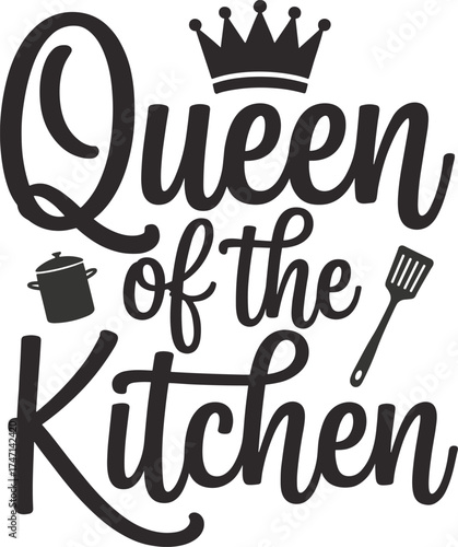 Queen of the kitchen. Vector EPS