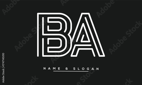 BA, AB Abstract Letters Logo Monogram