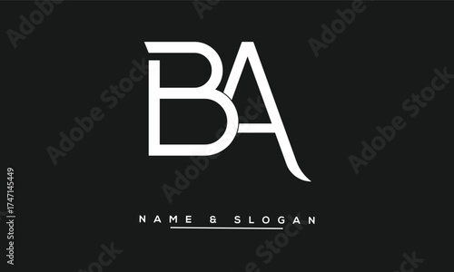 BA, AB Abstract Letters Logo Monogram