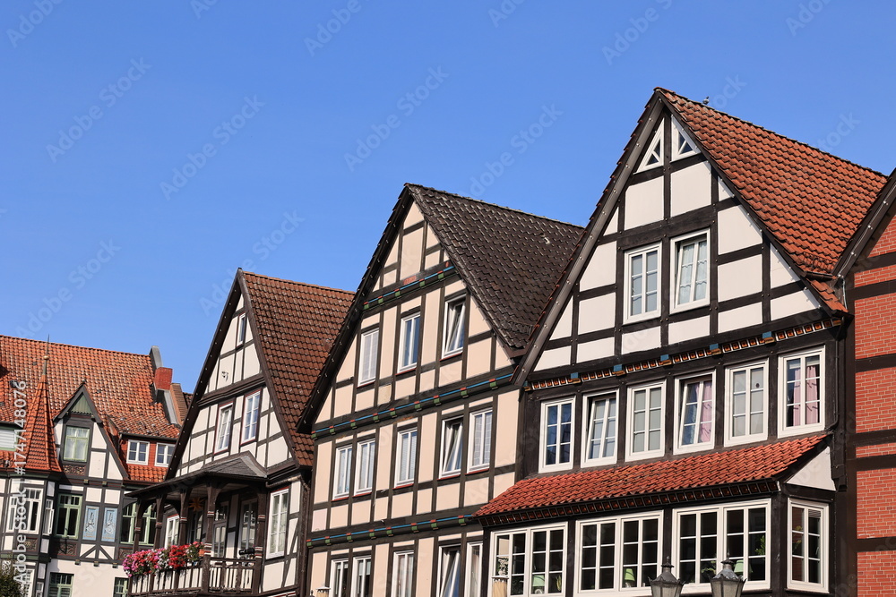 Fototapeta premium Blick in die Altstadt von Rinteln im Weserbergland