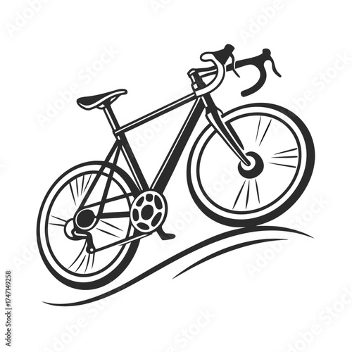 Black bicycle silhouette on white background bike cycling