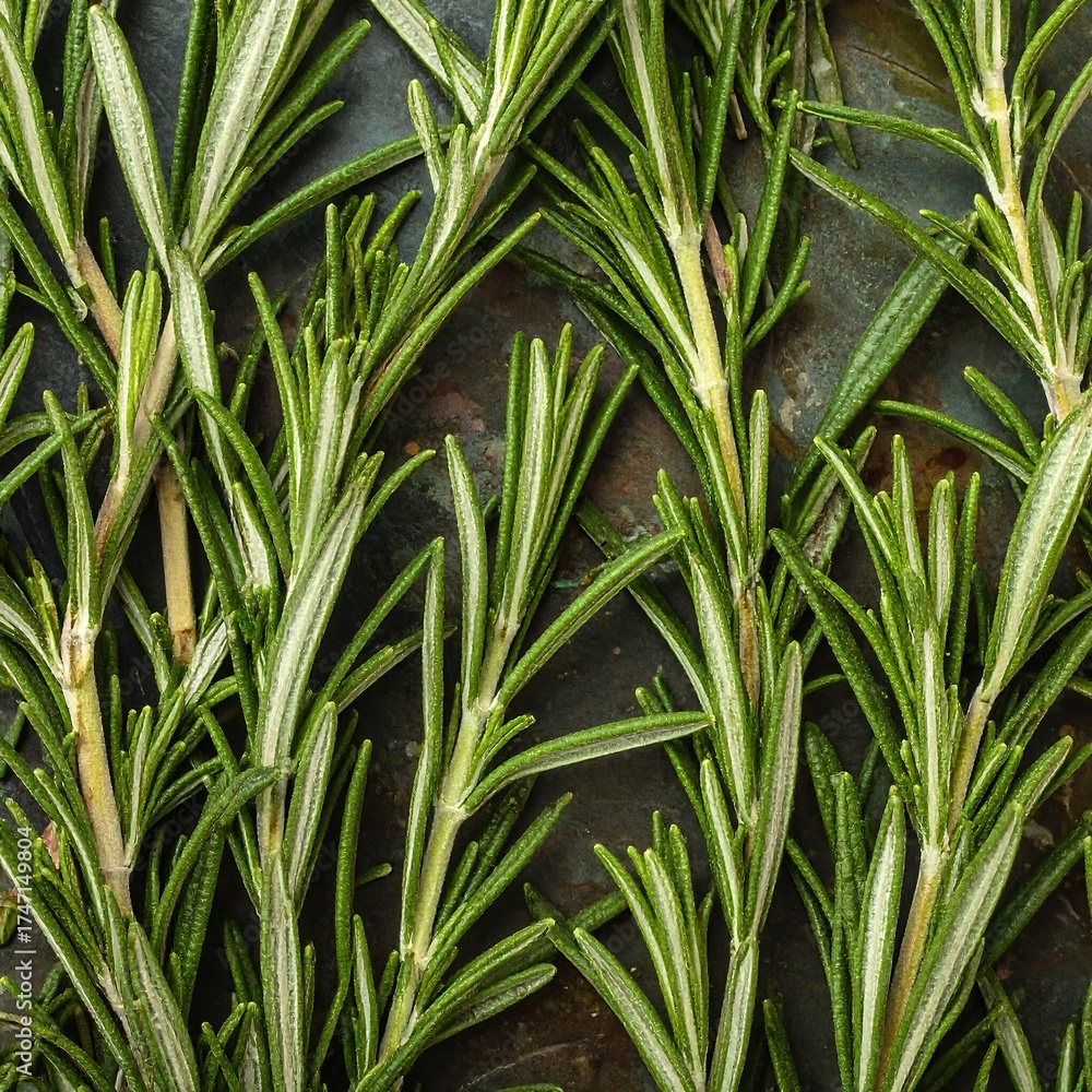 Obraz premium Close-up of fresh rosemary sprigs