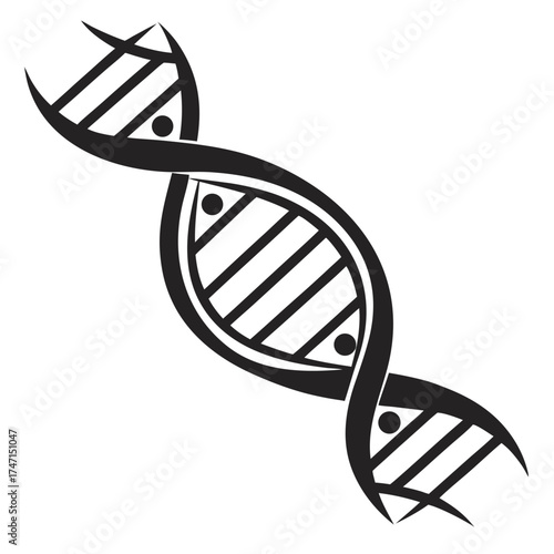Black D N A helix symbol on white background dna helix 1