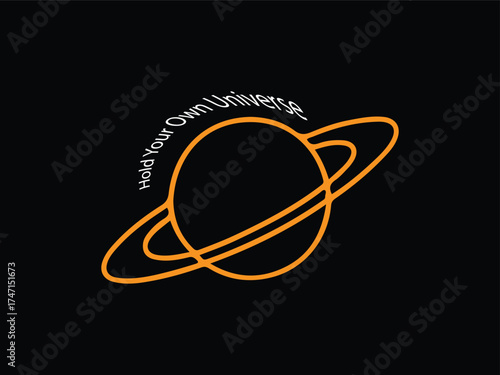Abstract Hand Holding a Mini Universe – Cosmic Line Art t-shirt Vector