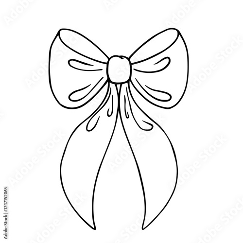 Bow outline, ribbon, decoration, gift decor, gift, souvenir, holiday