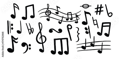 rest, musical, sharp, whole, illustrations, various, symbols, miscellaneous, symbols., rhythm, quarter, vector, collection, notes, illustration, notes., symbol, song, description:, note, elements, wel