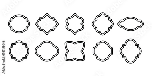 decorative, set, outline, elegant, various, architectural, frame, background, arabesque, designs, retro, they, features, vintage, vector, collection, illustration, description:, unique, each, frames, 