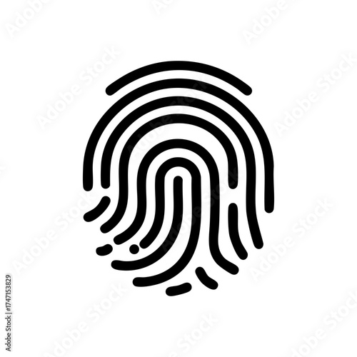 Fingerprint icon, concept of human identity, security, personal data, privacy, authentication. Vector flat line graphic symbol