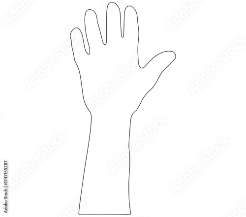 human hand outline, human hands up outline